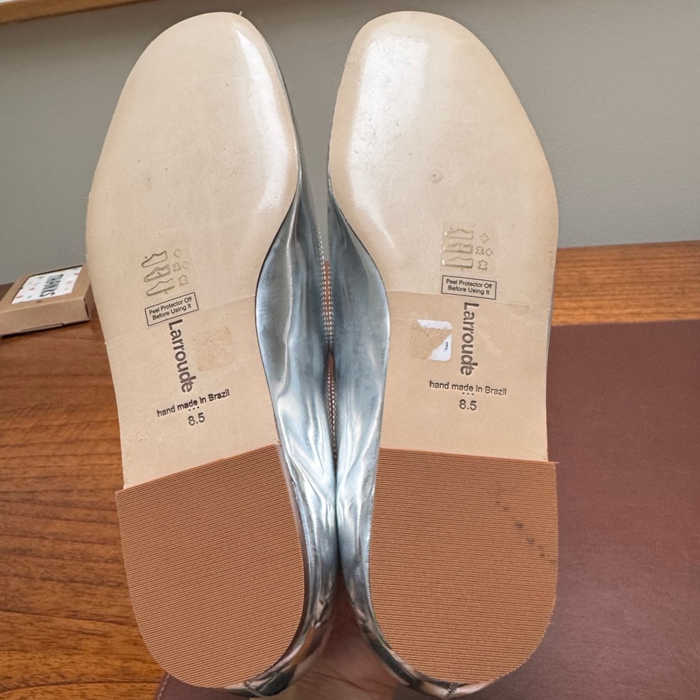 Larroude Silver Metallic Flats - Picture 6 of 10